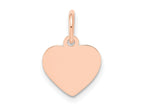 FJC Finejewelers 14 kt Rose Gold Plain .018 Gauge Engraveable Heart Disc Charm 14 mm x 9 mm