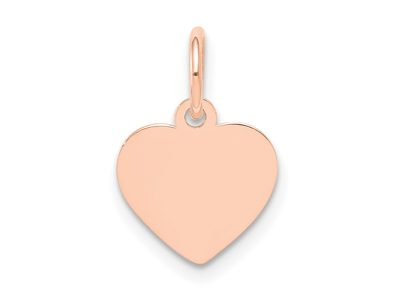 FJC Finejewelers 14 kt Rose Gold Plain .018 Gauge Engraveable Heart Disc Charm 14 mm x 9 mm