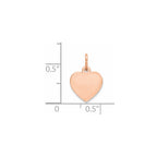 FJC Finejewelers 14 kt Rose Gold Plain .011 Gauge Engraveable Heart Disc Charm 16 mm x 10 mm