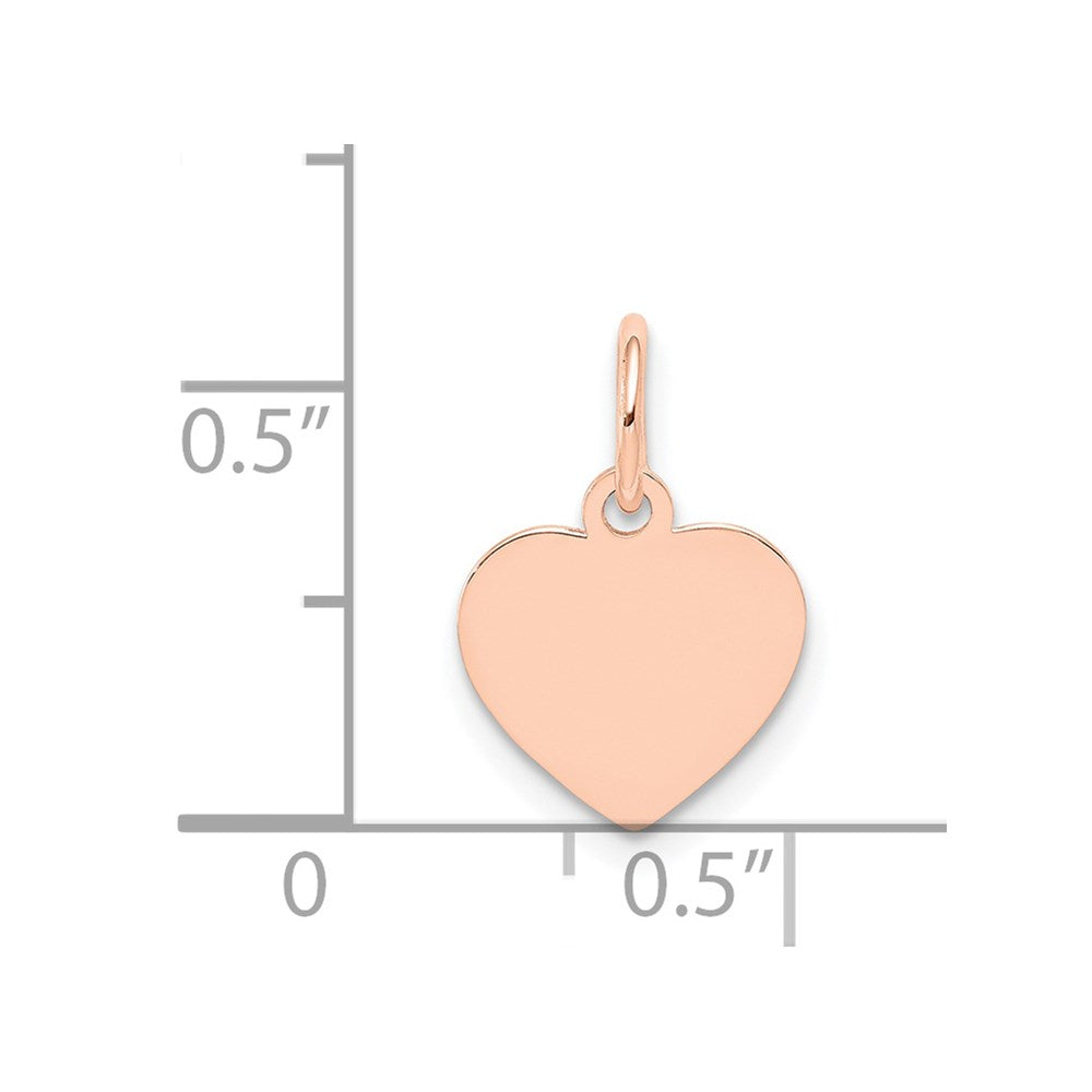 FJC Finejewelers 14 kt Rose Gold Plain .018 Gauge Engraveable Heart Disc Charm 16 mm x 10 mm