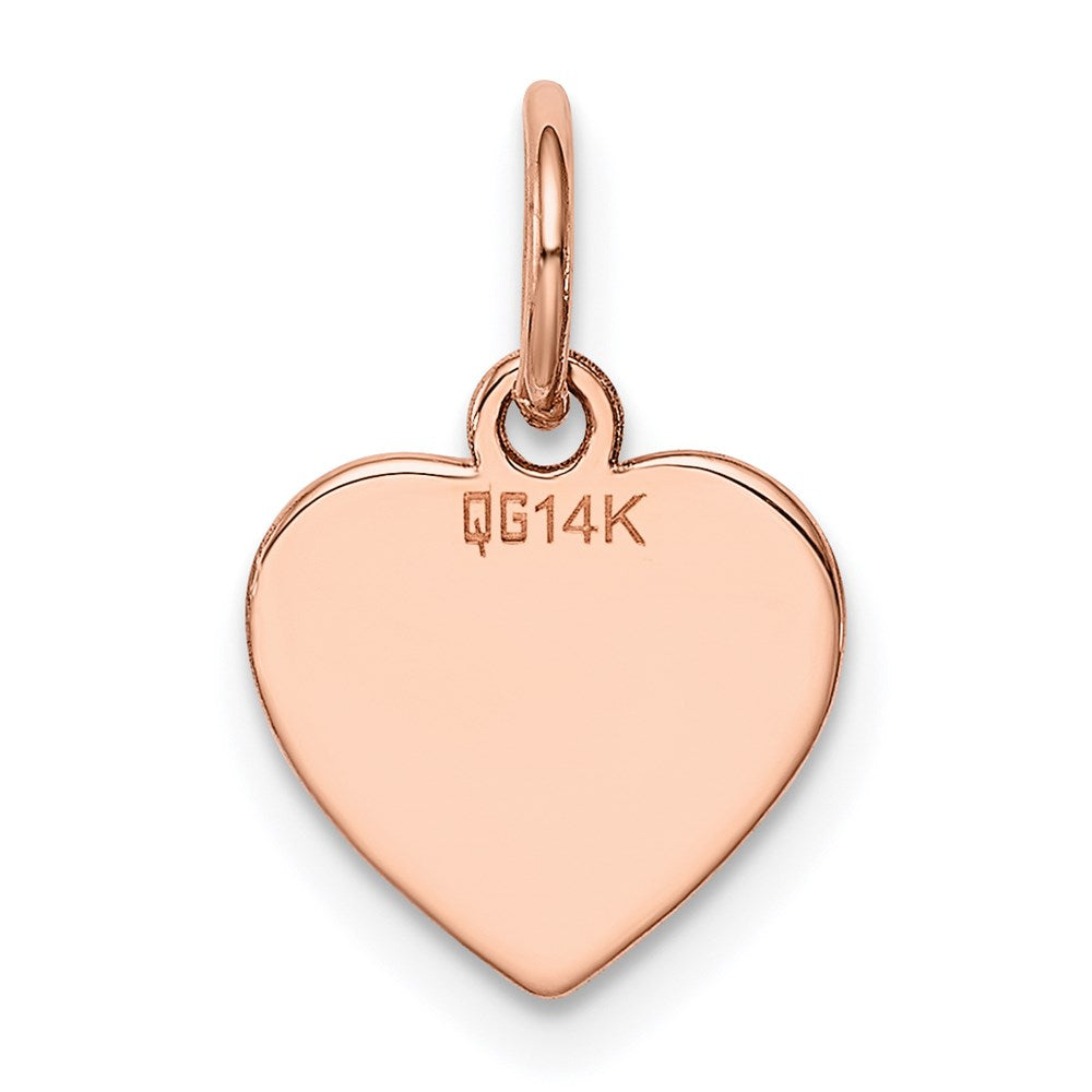 FJC Finejewelers 14 kt Rose Gold Plain .018 Gauge Engraveable Heart Disc Charm 16 mm x 10 mm
