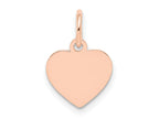 FJC Finejewelers 14 kt Rose Gold Plain .018 Gauge Engraveable Heart Disc Charm 16 mm x 10 mm