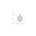 FJC Finejewelers 14 kt Rose Gold Plain .011 Gauge Engraveable Heart Disc Charm 18 mm x 14 mm