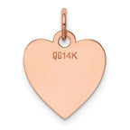 FJC Finejewelers 14 kt Rose Gold Plain .018 Gauge Engraveable Heart Disc Charm 18 mm x 14 mm