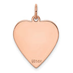 FJC Finejewelers 14 kt Rose Gold Plain .018 Gauge Engraveable Heart Disc Charm 24 mm x 20 mm