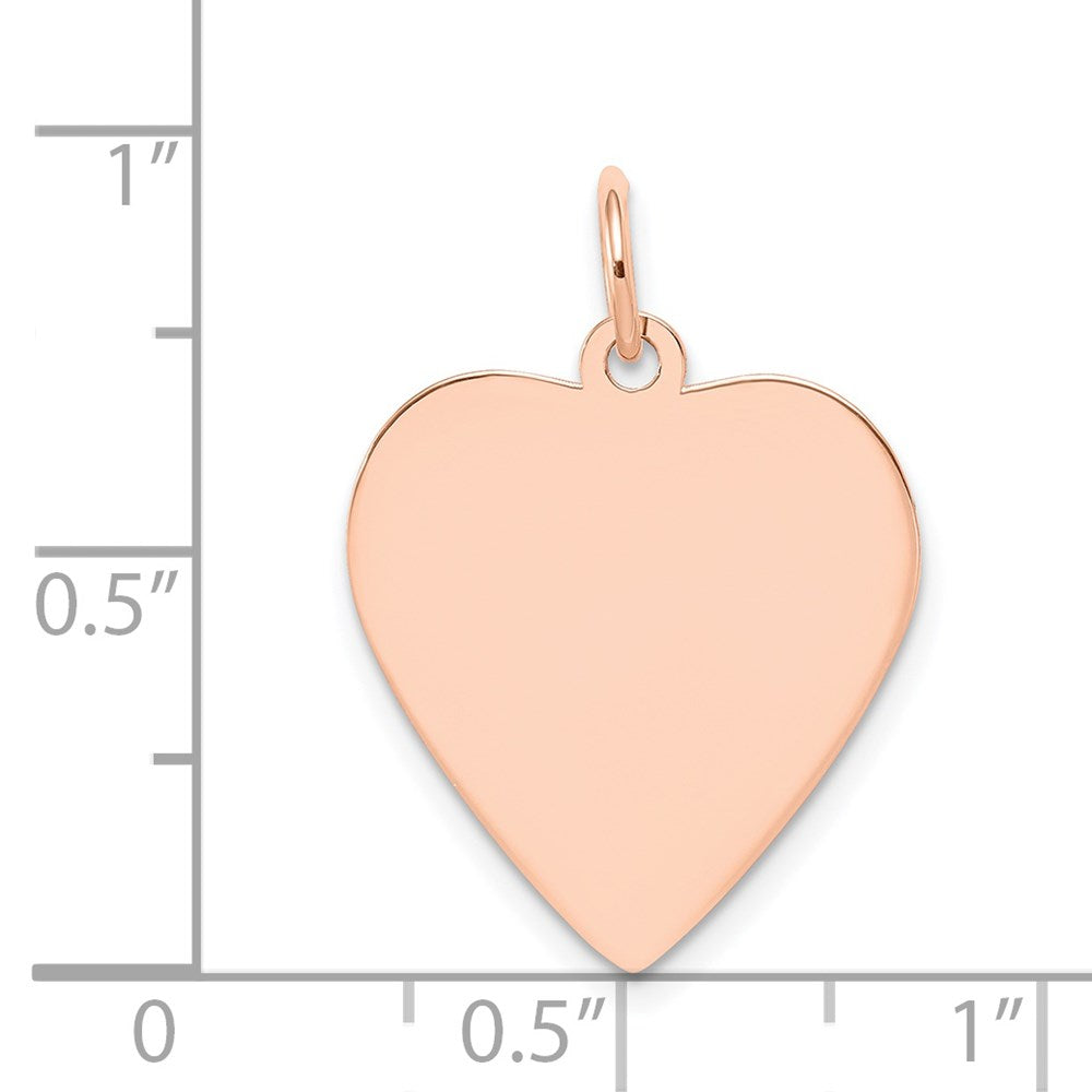 FJC Finejewelers 14 kt Rose Gold Plain .018 Gauge Engraveable Heart Disc Charm 24 mm x 20 mm
