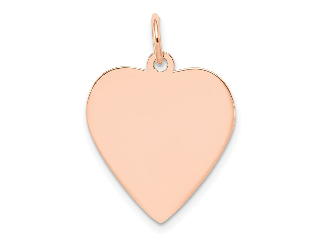FJC Finejewelers 14 kt Rose Gold Plain .018 Gauge Engraveable Heart Disc Charm 24 mm x 20 mm