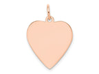 FJC Finejewelers 14 kt Rose Gold Plain .018 Gauge Engraveable Heart Disc Charm 24 mm x 20 mm