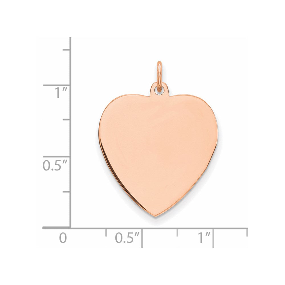 FJC Finejewelers 14 kt Rose Gold Plain .013 Gauge Engraveable Heart Disc Charm 27 mm x 21 mm