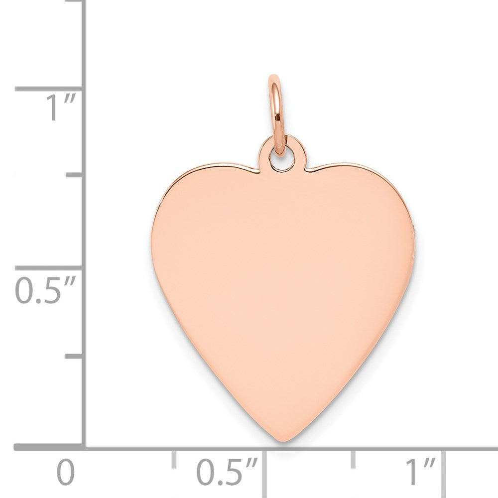 FJC Finejewelers 14 kt Rose Gold Plain .018 Gauge Engraveable Heart Disc Charm 27 mm x 21 mm