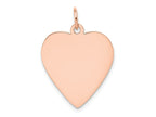 FJC Finejewelers 14 kt Rose Gold Plain .018 Gauge Engraveable Heart Disc Charm 27 mm x 21 mm