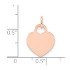 FJC Finejewelers 14 kt Rose Gold Small Engraveable Heart Charm 19 mm x 12 mm