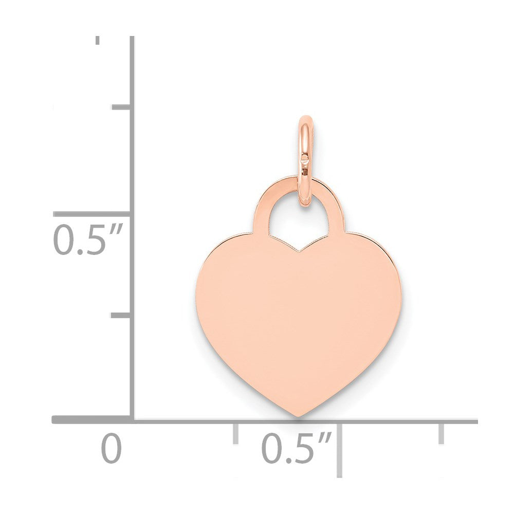FJC Finejewelers 14 kt Rose Gold Small Engraveable Heart Charm 19 mm x 12 mm