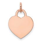 FJC Finejewelers 14 kt Rose Gold Small Engraveable Heart Charm 19 mm x 12 mm