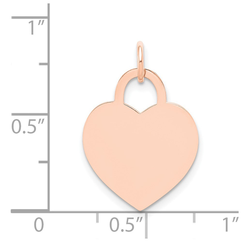 FJC Finejewelers 14 kt Rose Gold Medium Engraveable Heart Charm 22 mm x 15 mm