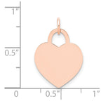 FJC Finejewelers 14 kt Rose Gold Medium Engraveable Heart Charm 22 mm x 15 mm