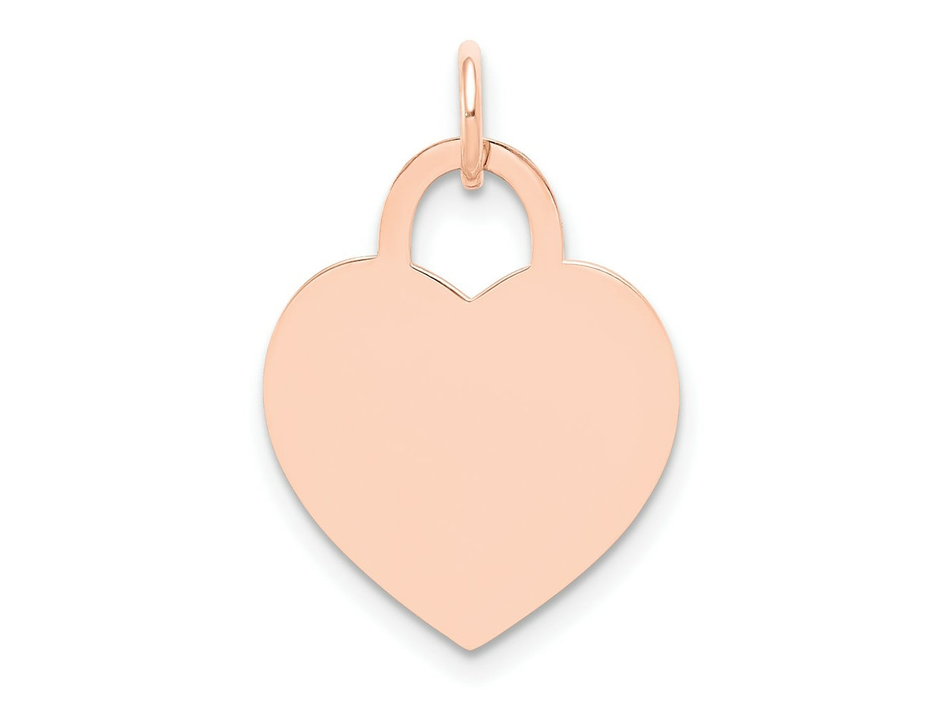 FJC Finejewelers 14 kt Rose Gold Medium Engraveable Heart Charm 22 mm x 15 mm