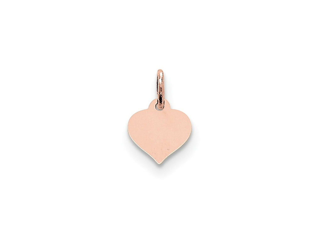 FJC Finejewelers 14 kt Rose Gold Polished Small Heart Disc Charm 14 x 10mm