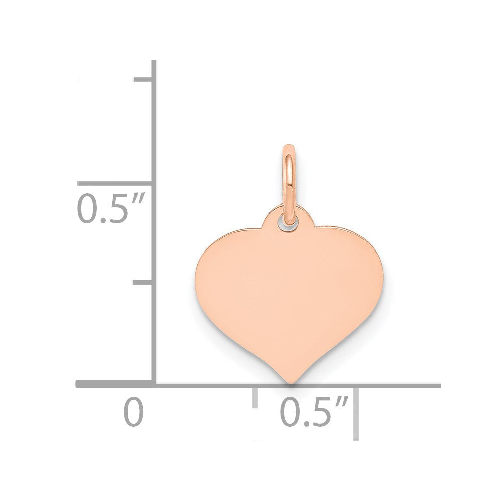 FJC Finejewelers 14 kt Rose Gold Heart Disc Charm 17 mm x 12 mm