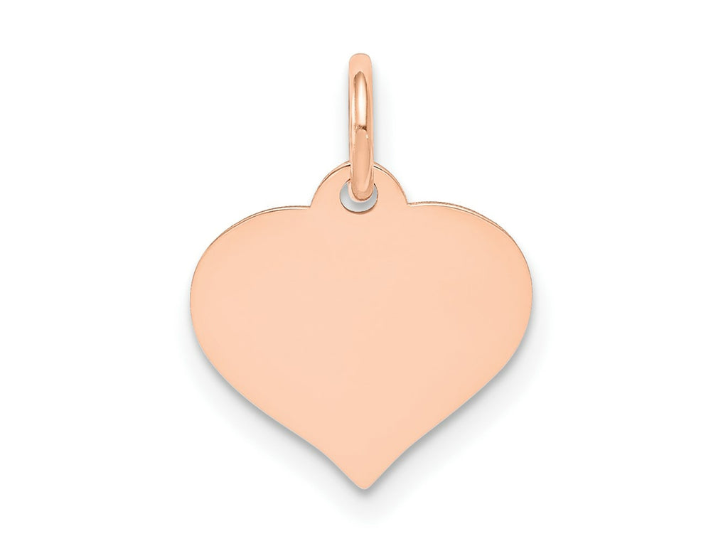 FJC Finejewelers 14 kt Rose Gold Heart Disc Charm 17 mm x 12 mm