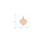 FJC Finejewelers 14 kt Rose Gold Heart Disc Charm 0.011 gauge 18 x 14mm