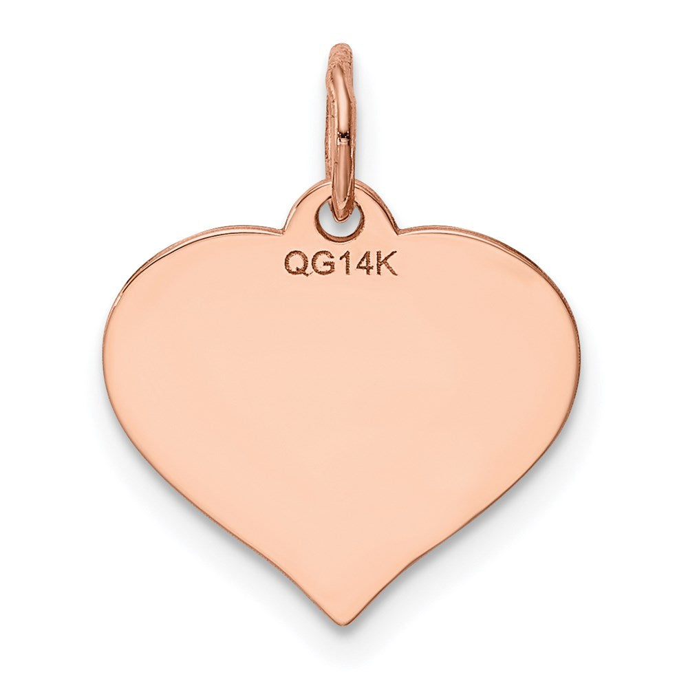 FJC Finejewelers 14 kt Rose Gold Heart Disc Charm 18 mm x 14 mm