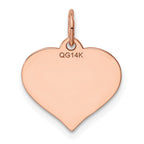 FJC Finejewelers 14 kt Rose Gold Heart Disc Charm 18 mm x 14 mm
