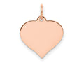 FJC Finejewelers 14 kt Rose Gold Heart Disc Charm 18 mm x 14 mm