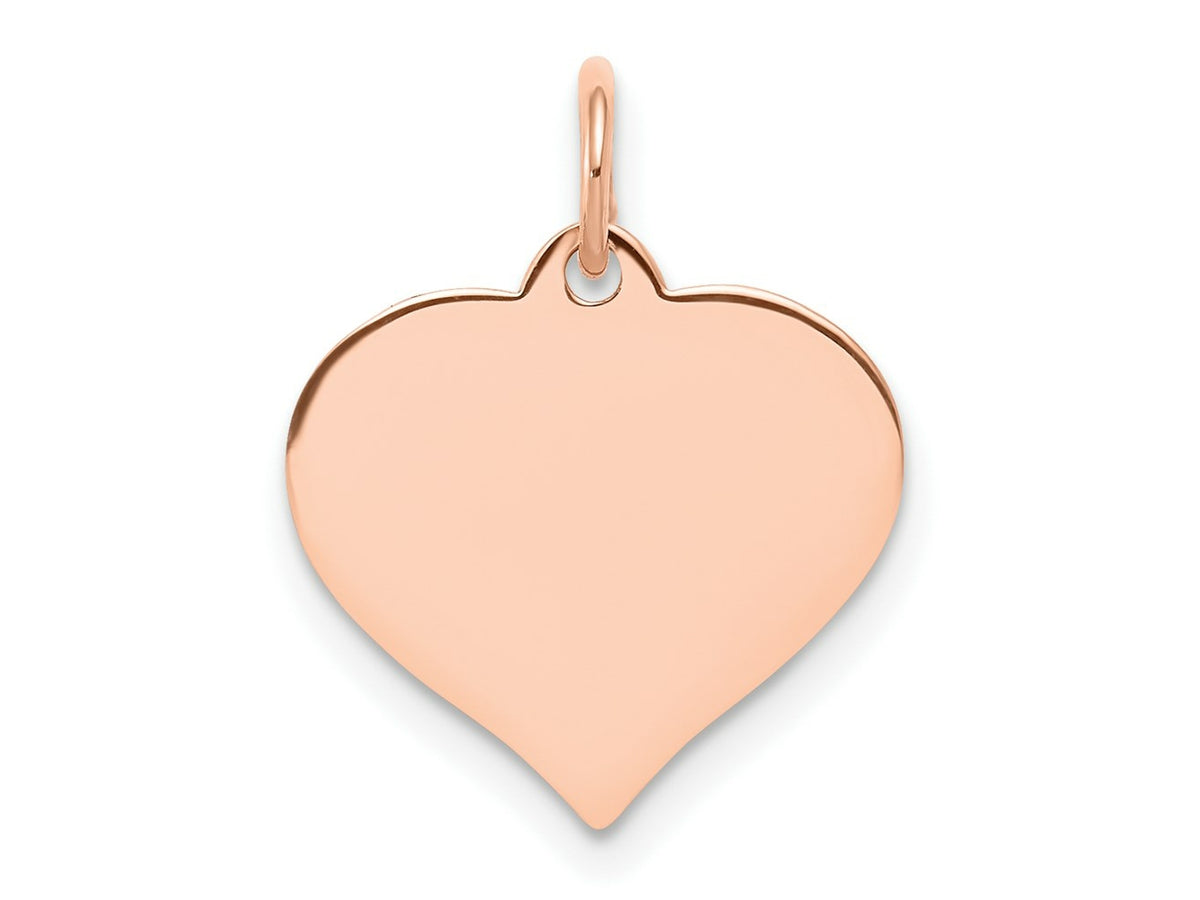 FJC Finejewelers 14 kt Rose Gold Heart Disc Charm 18 mm x 14 mm