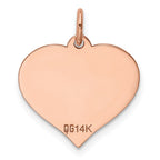 FJC Finejewelers 14 kt Rose Gold Heart Disc Charm 0.018 gauge 19 x 17mm