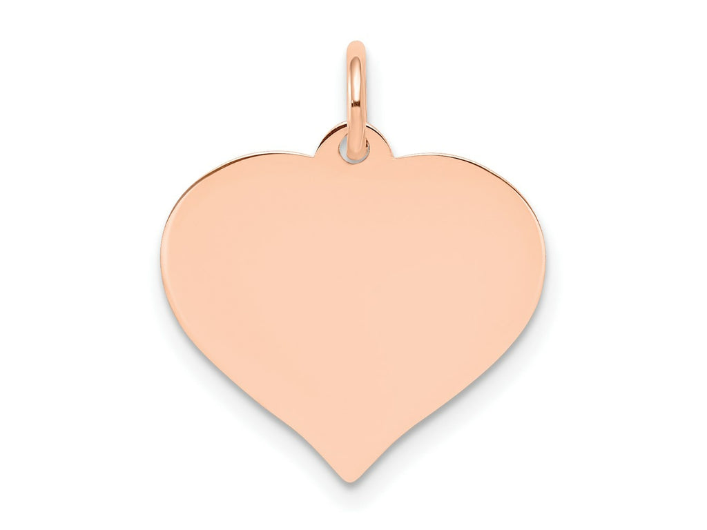 FJC Finejewelers 14 kt Rose Gold Heart Disc Charm 0.018 gauge 19 x 17mm