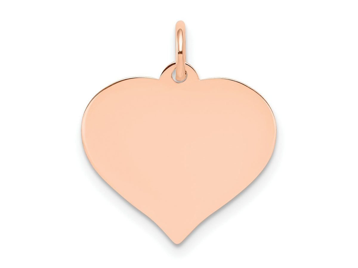 FJC Finejewelers 14 kt Rose Gold Heart Disc Charm 0.018 gauge 19 x 17mm