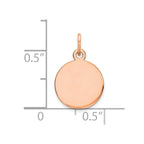 FJC Finejewelers 14 kt Rose Gold Personalized Round Disc Charm