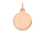 FJC Finejewelers 14 kt Rose Gold Personalized Round Disc Charm