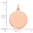 FJC Finejewelers 14 kt Rose Gold Personalized Round Disc Charm 17