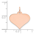 FJC Finejewelers 14 kt Rose Gold Plain .018 Gauge Engraveable Heart Disc Charm 21 mm x 19 mm
