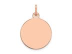 FJC Finejewelers 14 kt Rose Gold Plain .009 Gauge Circular Engravable Disc Charm 15