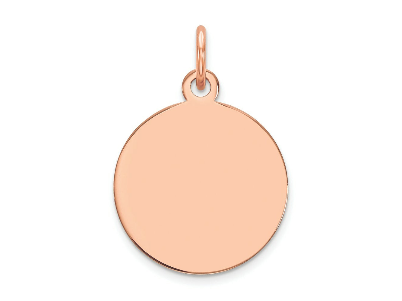 FJC Finejewelers 14 kt Rose Gold Plain .018 Gauge Circular Engravable Disc Charm 15