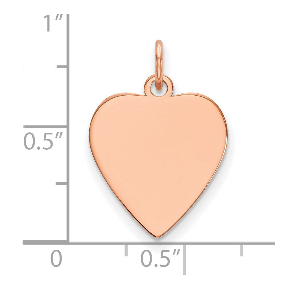 FJC Finejewelers 14 kt Rose Gold Plain .011 Gauge Heart Engravable Disc Charm 16