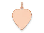 FJC Finejewelers 14 kt Rose Gold Plain .018 Gauge Heart Engravable Disc Charm 16