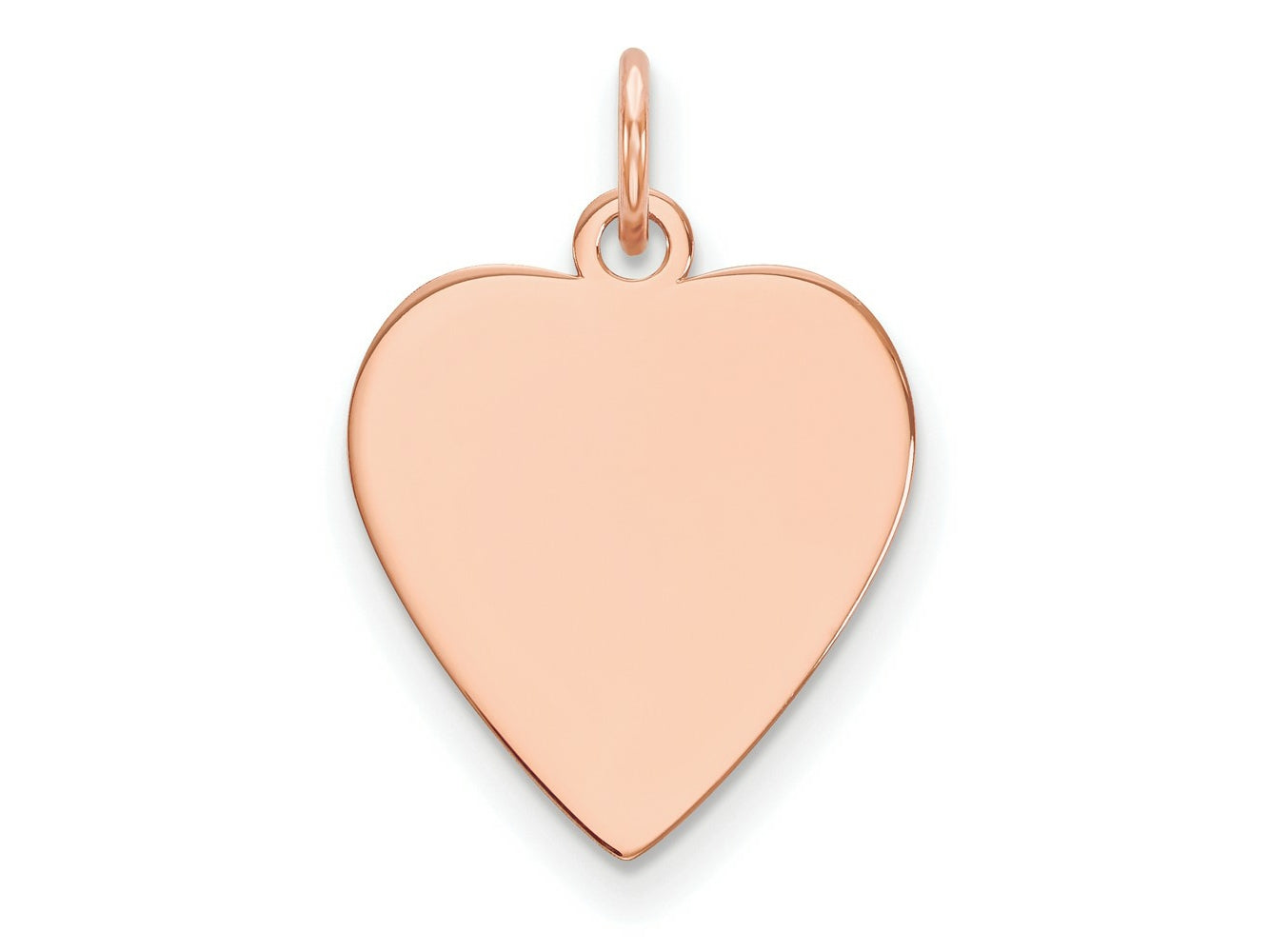FJC Finejewelers 14 kt Rose Gold Plain .018 Gauge Heart Engravable Disc Charm 16