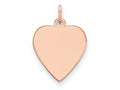 FJC Finejewelers 14 kt Rose Gold Plain .035 Gauge Heart Engravable Disc Charm