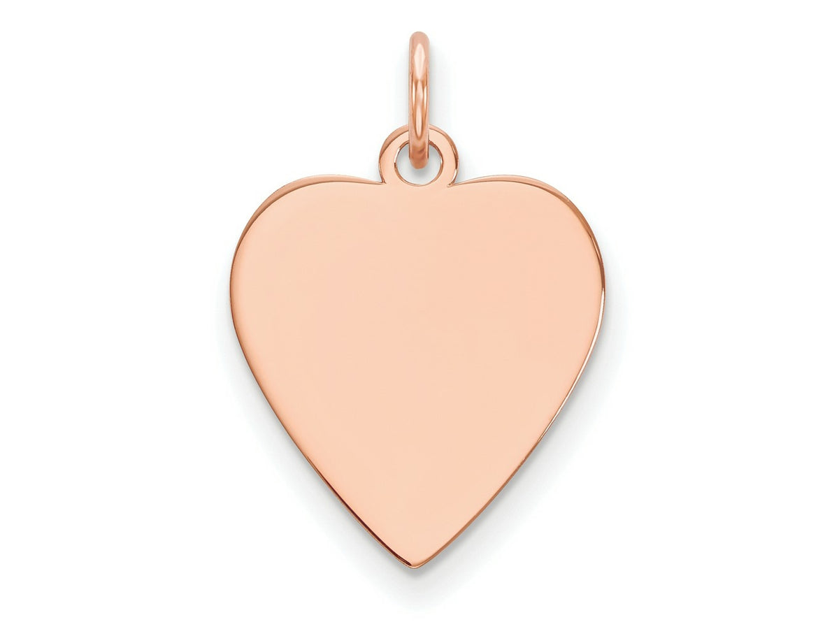FJC Finejewelers 14 kt Rose Gold Plain .035 Gauge Heart Engravable Disc Charm