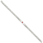 FJC Finejewelers 925 Sterling Silver Figaro Anchor Enameled Medical ID Bracelet 8.5 Inches x 5 mm