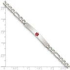 FJC Finejewelers 925 Sterling Silver Figaro Anchor Enameled Medical ID Bracelet 8.5 Inches x 5 mm
