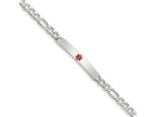 FJC Finejewelers 925 Sterling Silver Figaro Anchor Enameled Medical ID Bracelet 8.5 Inches x 5 mm