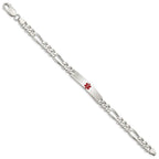 FJC Finejewelers 925 Sterling Silver Figaro Anchor Link Enameled Medical ID Bracelet 8.5 Inches x 6.5 mm