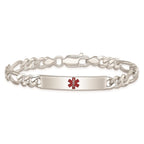 FJC Finejewelers 925 Sterling Silver Figaro Anchor Link Enameled Medical ID Bracelet 8.5 Inches x 6.5 mm
