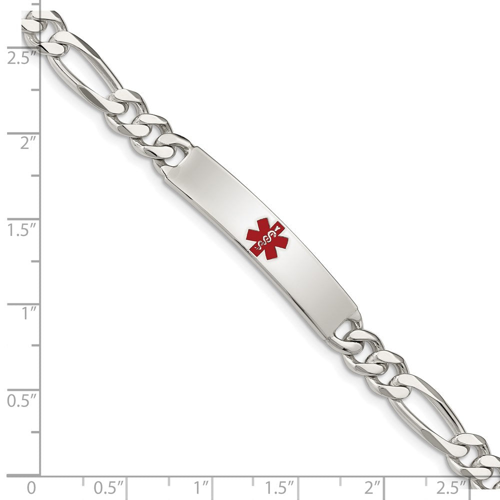 FJC Finejewelers 925 Sterling Silver Figaro Anchor Link Enameled Medical ID Bracelet 8.5 Inches x 6.5 mm
