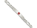 FJC Finejewelers 925 Sterling Silver Figaro Anchor Link Enameled Medical ID Bracelet 8.5 Inches x 6.5 mm